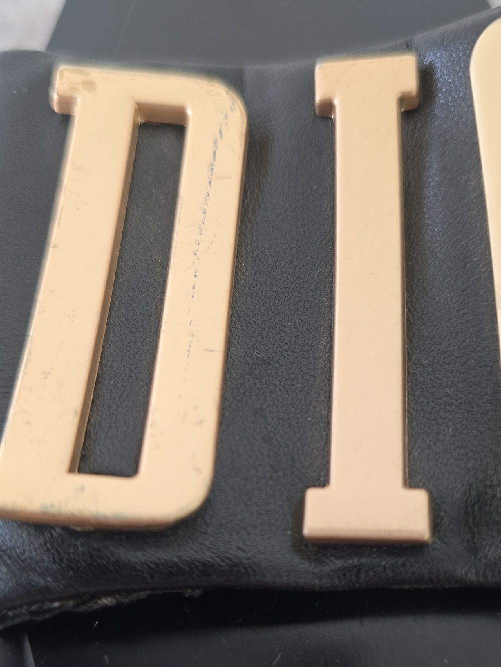 Christian Dior Gold Logo Sandals Sliders Black Color Size 36 - Picture 9 of 15